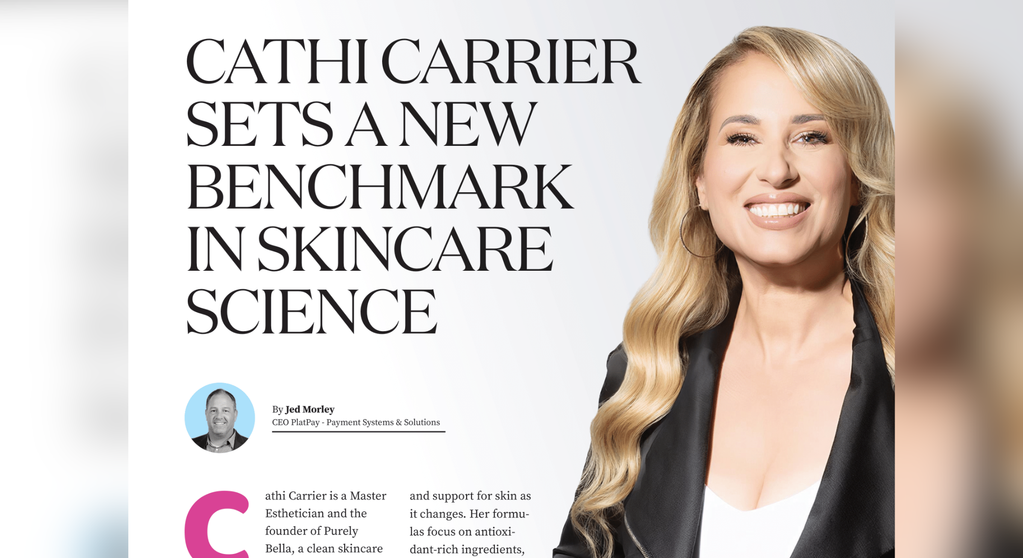 PURELY BELLA Sets a New Benchmark in Skincare Science: Founder Cathi Carrier Featured in Wellness Voice Magazine