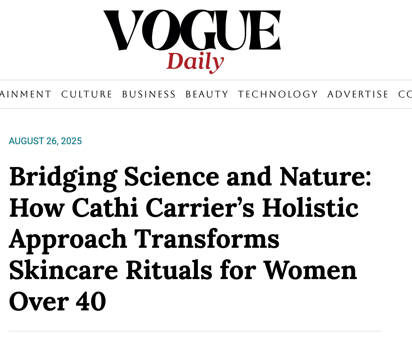 Bridging Science and Nature: How Cathi Carrier’s Holistic Approach Transforms Skincare Rituals for Women Over 40