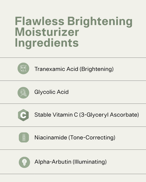 Flawless Brightening Moisturizer ingredients - natural dark spot remover cell renewal formula