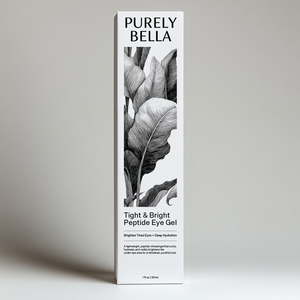 Purely Bella Tight & Bright Peptide Eye Gel packaging - anti-aging eye cream for dark circles