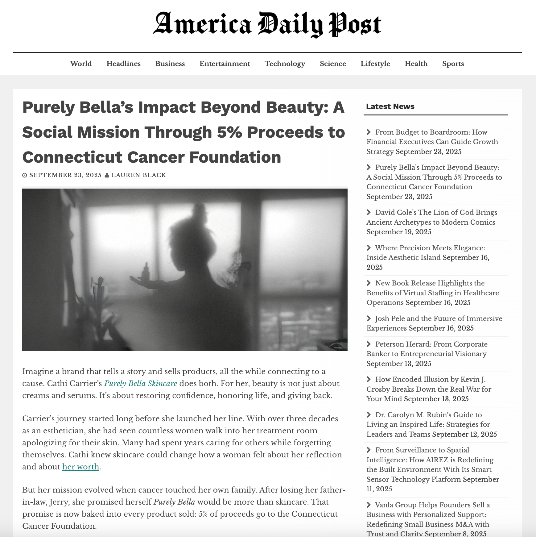 Purely Bella’s Impact Beyond Beauty: A Social Mission Through 5% Proceeds to Connecticut Cancer Foundation