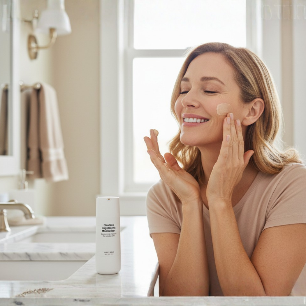 Flawless Brightening Moisturizer by Purely Bella Beauty - lightweight daily moisturizer for luminous, even skin tone