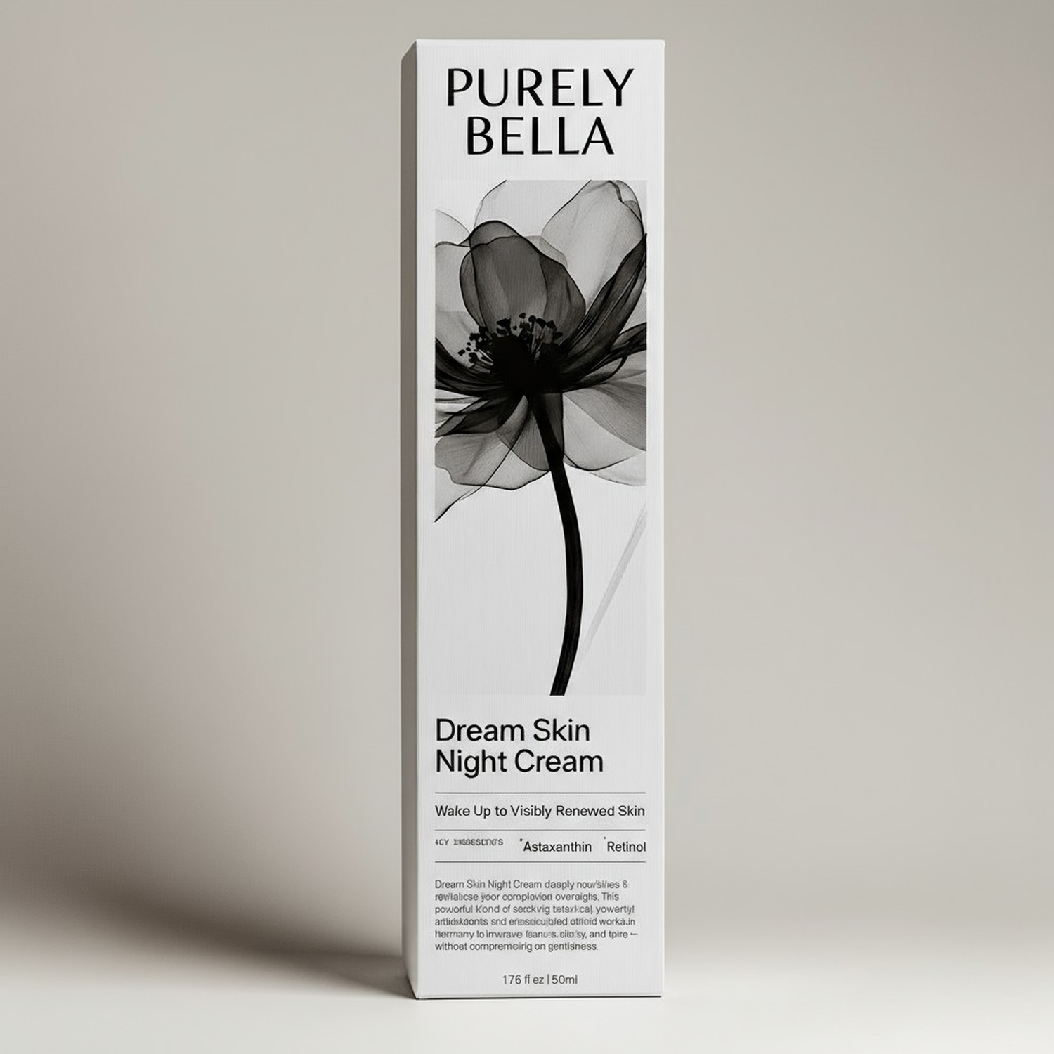 Dream Skin night cream ingredients - astaxanthin retinol shea butter for aging skin repair