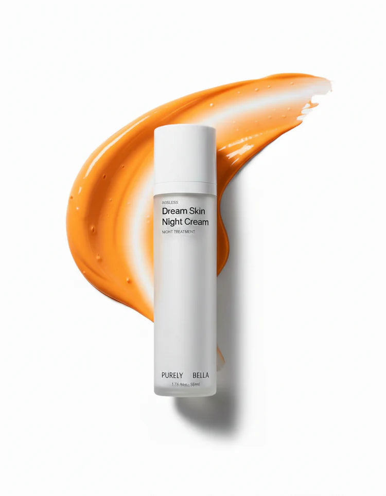 Astaxanthin night cream orange tint - natural antioxidant evening skincare ritual women 40+