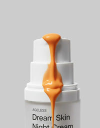 Dream Skin cream oozing out - rich astaxanthin night moisturizer evening ritual bundle