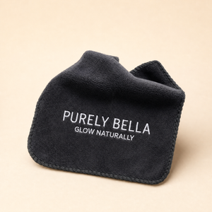Purely Bella ultra soft microfiber face cloth, dark grey, main product shot