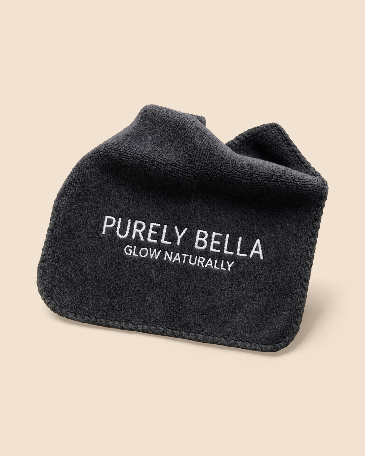 Purely Bella ultra soft microfiber face cloth, dark grey, main product shot