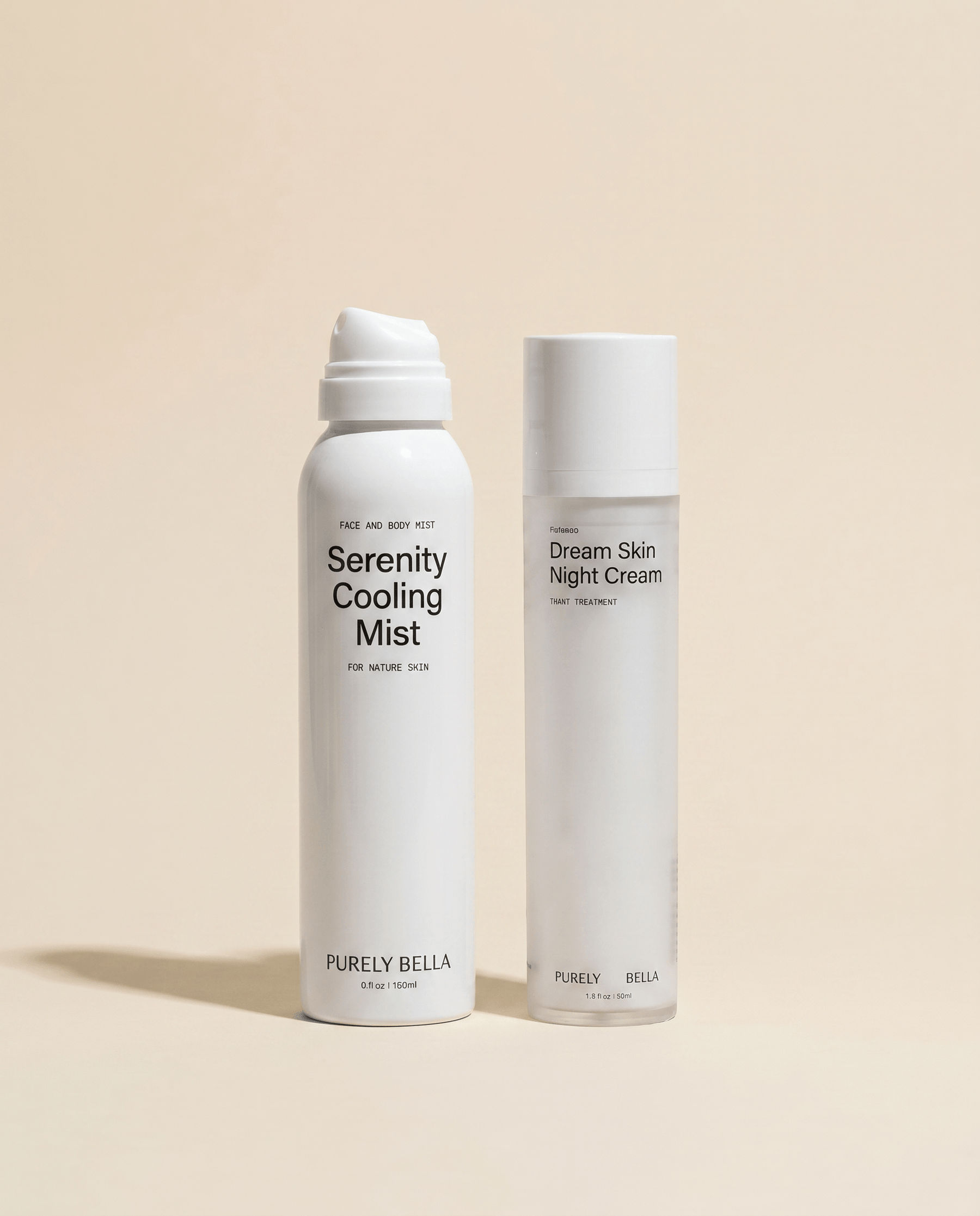 The Cool & Repair Night Set with Serenity Cooling Mist and Dream Skin Night Cream bottles