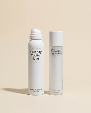 The Cool & Repair Night Set with Serenity Cooling Mist and Dream Skin Night Cream bottles