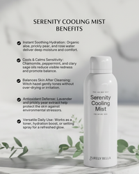 Serenity Cooling Mist ingredients - organic aloe rose water lavender refreshing face spray