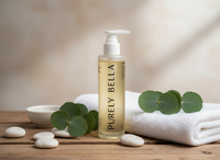 Oil cleanser lifestyle image showing gentle cleansing routine for soft, clean, healthy-looking skin