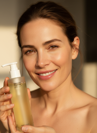 Women using oil cleanser in skincare routine for gentle cleansing and hydrated, healthy-looking skin